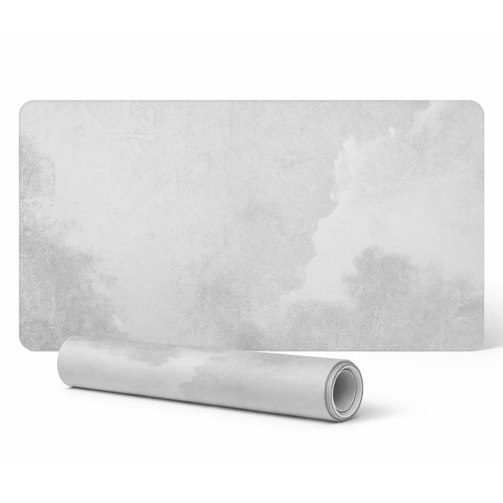 Mousepad Tulup, 90x45 cm, rezistenta la decolorare, model nori