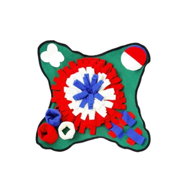 Covor multifunctional pentru câini, 46x46cm, textil, multicolor