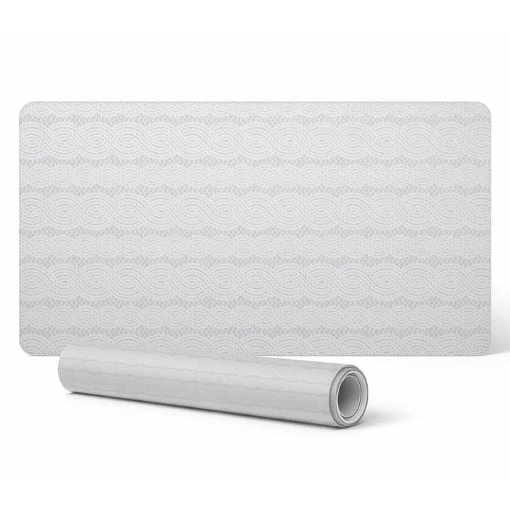 Covoras protectie pentru birou, Tulup, din vinil, model cu linii ondulate, 100x50cm, 1,6mm