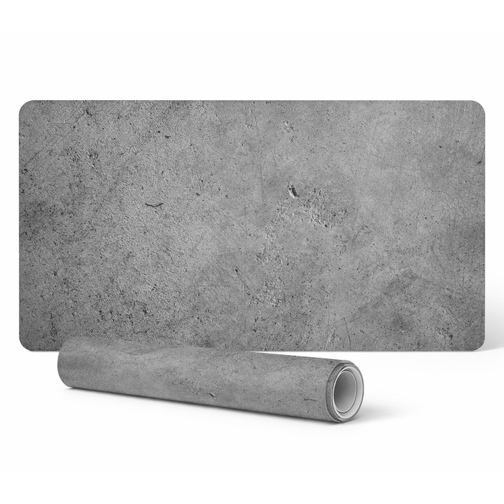 Covoras protectie pentru birou, Tulup, textura beton, 100x50 cm, rezistent la decolorare si raze UV