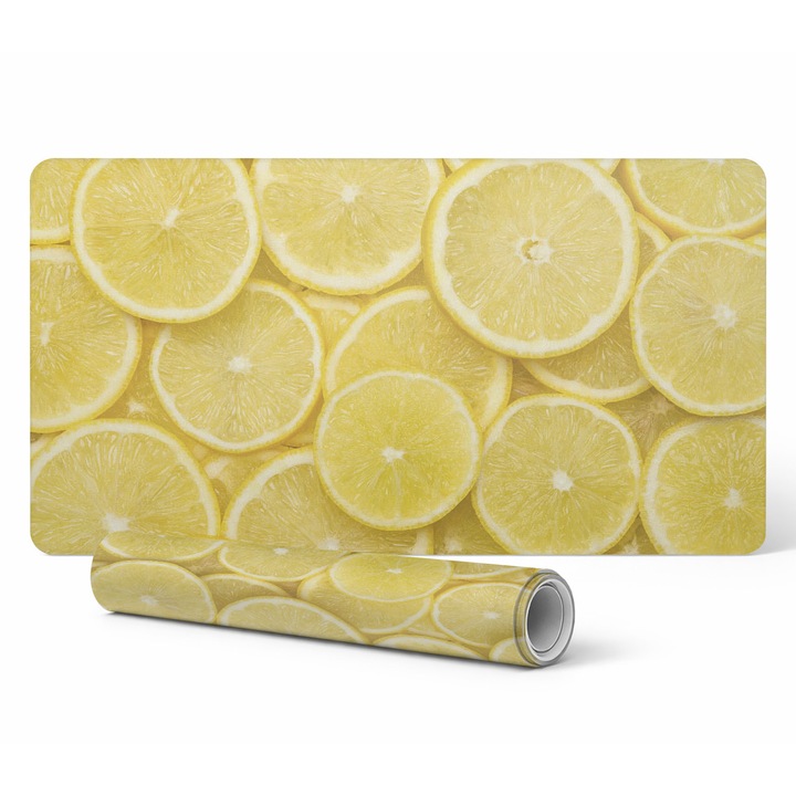 Covoras protectie pentru birou, Tulup, 100x50 cm, rezistent la decolorare, grosime 1,6 mm, citrice