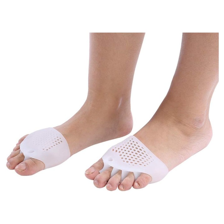 Separatori din silicon pentru degete, JDS, alb, set de 2 bucati, pentru ameliorarea durerilor, dimensiune universala