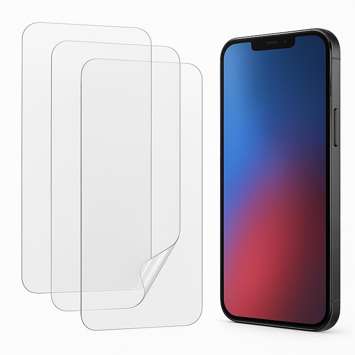 Комплект от 3 бр. Прозрачно фолио за дисплей за Coolpad C35 Plus, Infinity Enterprise защита с пълно залепване за преден екран на телефон от хидрогел AntiShock, гъвкав силикон, пълен комплект за бърз монтаж