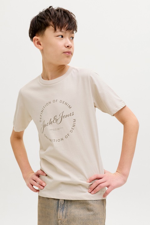 Jack & Jones, Feliratos pamutpóló, Világosbézs