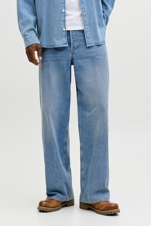 Jack & Jones, Mosott hatású relaxed fit farmernadrág, Levendulakék