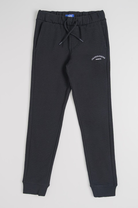 Jack & Jones, Спортен панталон с връзка и скосени джобове, Черен