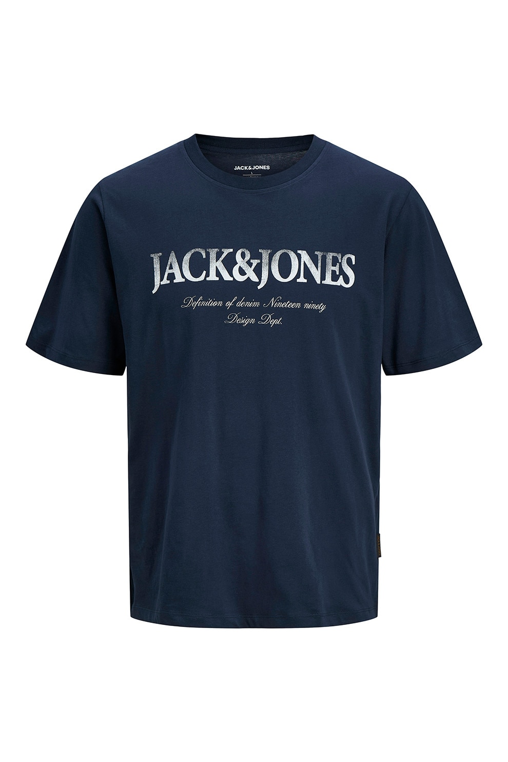 Jack & Jones, Tricou din bumbac cu imprimeu logo, Alb, Bleumarin, 152 CM