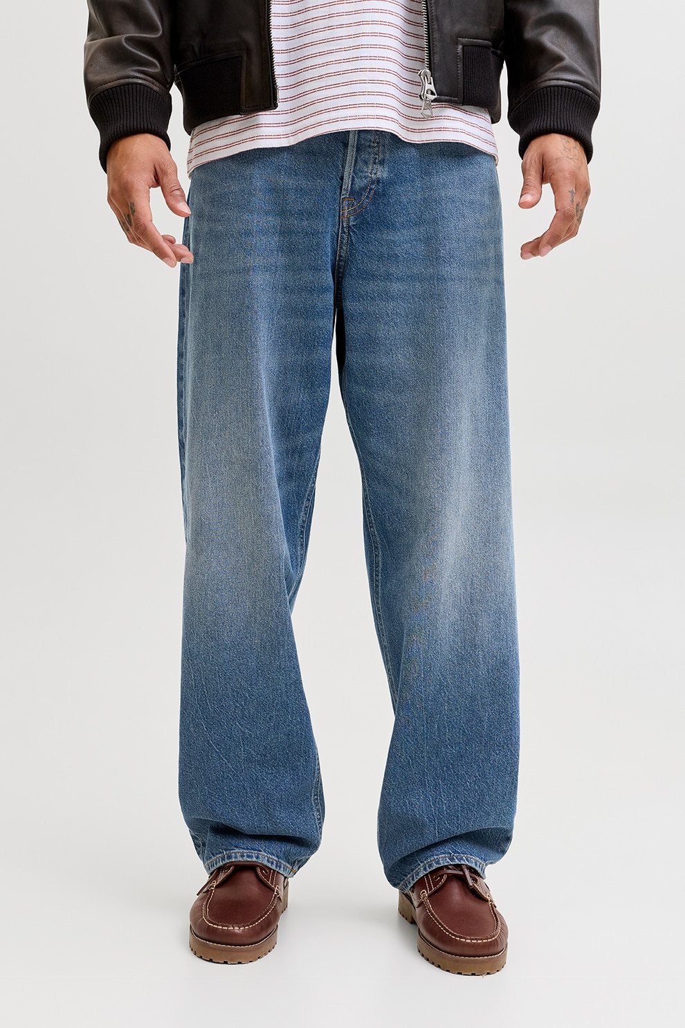 Jack & Jones, Blugi cu croiala ampla, Albastru inchis, W31-L32