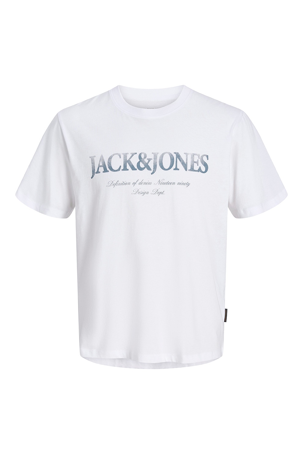 Jack & Jones, Tricou din bumbac cu imprimeu logo, Albastru inchis, Alb optic, 140 CM