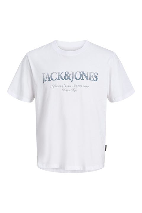 Jack & Jones, Pamutpóló logómintával, Sötétkék/Fehér
