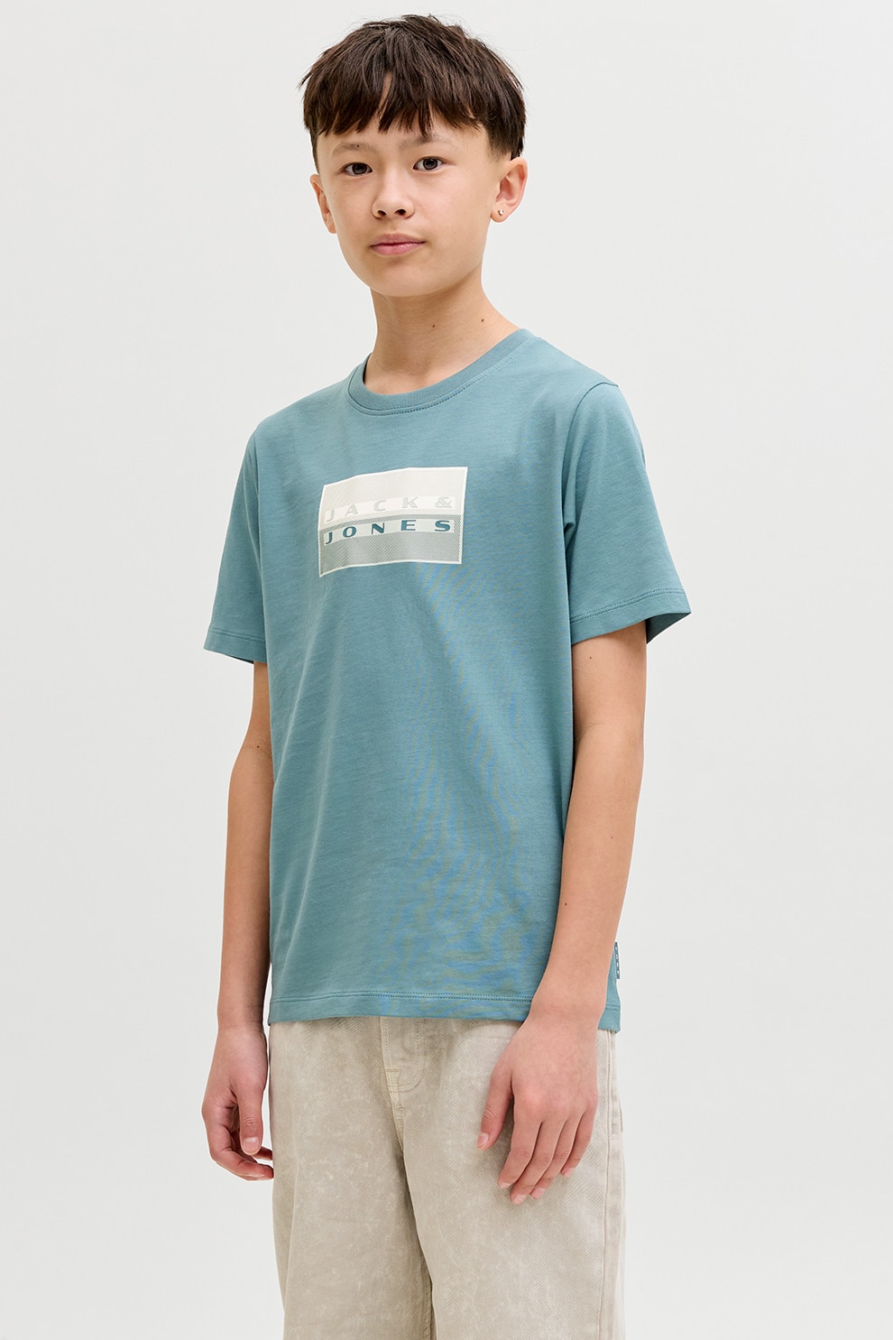 Jack & Jones, Pantaloni cu croiala ampla, Gri deschis, Albastru petrol, 152 CM