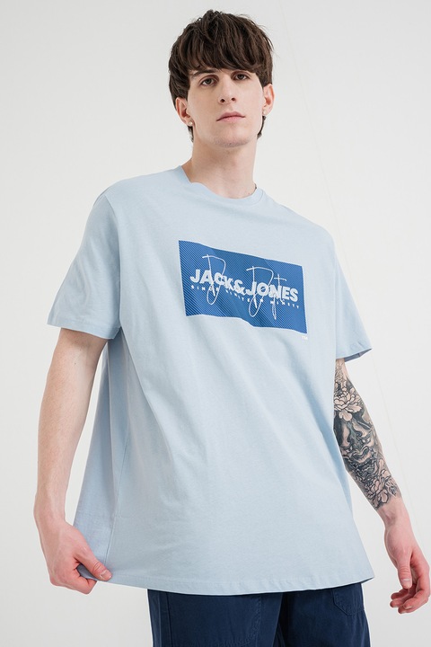 Jack & Jones, Logós póló, Fehér/Jégkék