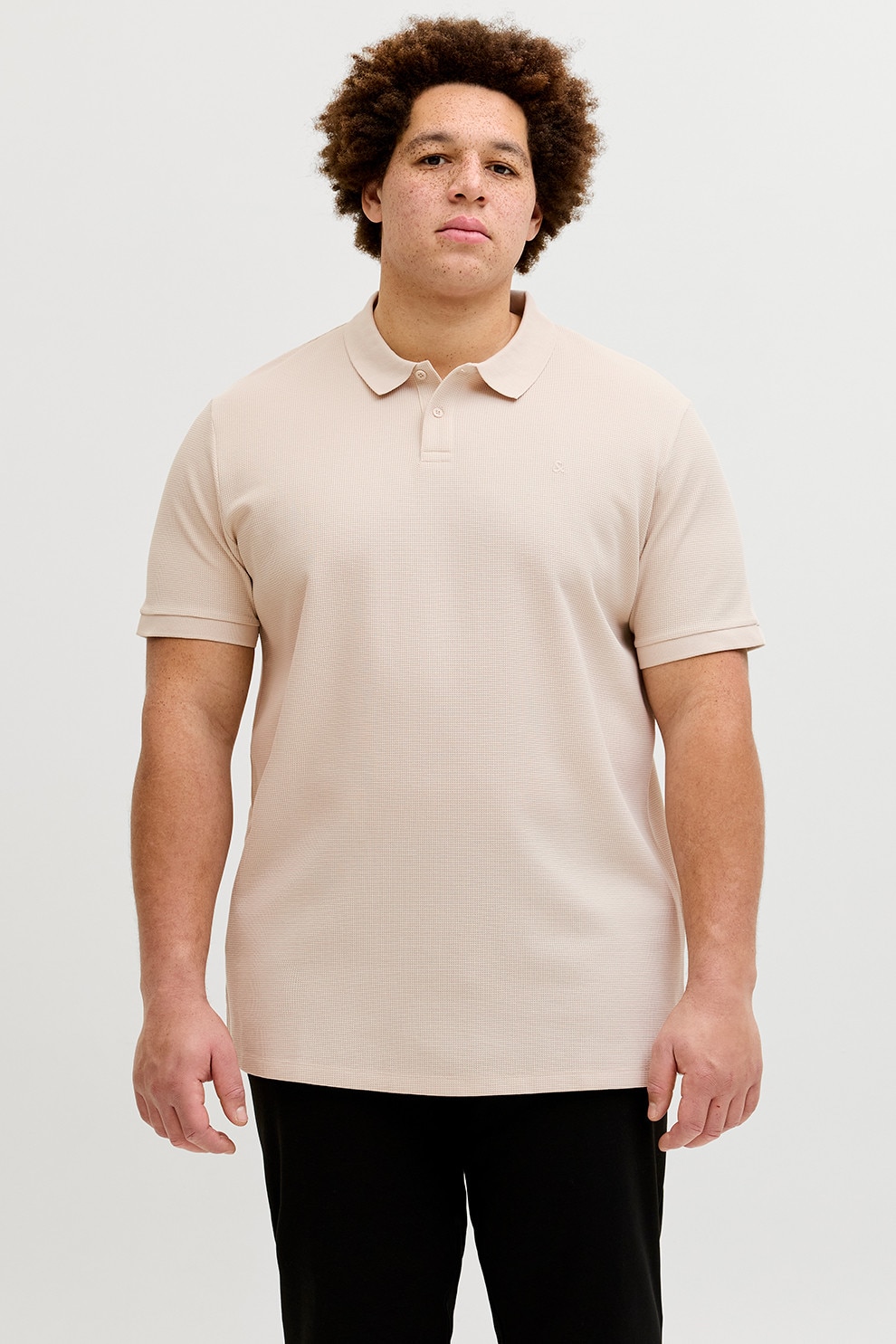 Jack & Jones, Set de triocuri polo cu model uni - 2 piese, Negru, Bej deschis, 3XL