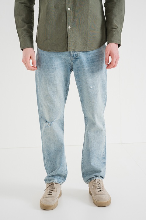 Only & Sons, Blugi drepti cu aspect deteriorat, Albastru melange