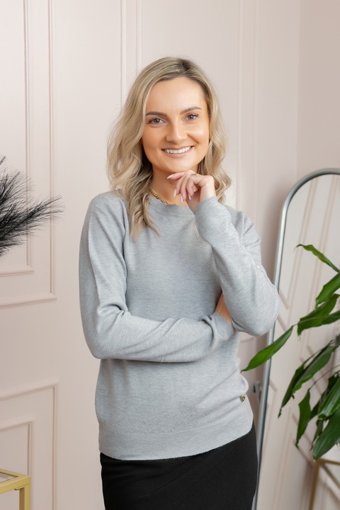 Vékony kötött pulóver, Szürke, One Size