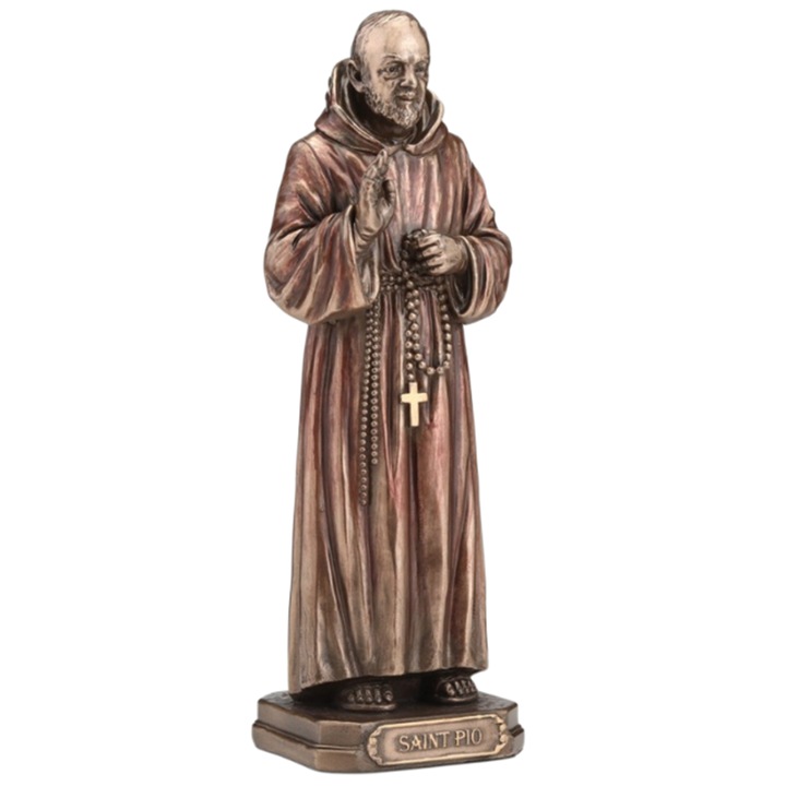 Figurina Sfantul Padre Pio de Pietrelcina, Veronese, 5, 5x16cm, bronz