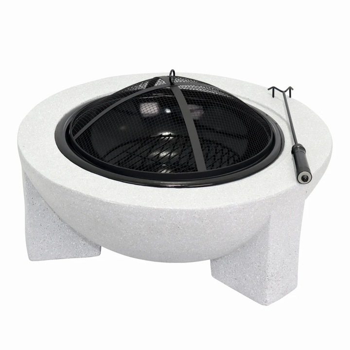 Semineu pentru terasa Wertcraft KY7347FP, material otel cu baza din oxid de magneziu, dimensiuni 73x73x46 cm