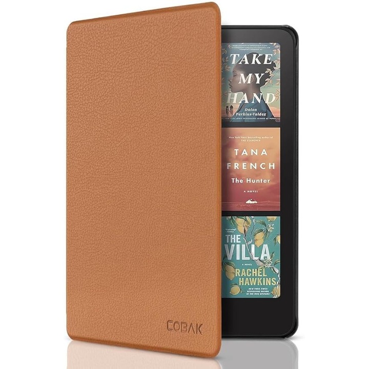 Husa CoBak pentru Kindle e-Reader, Protectie Slim si Usoara, Functie Auto Sleep/Wake, Culoare Maro