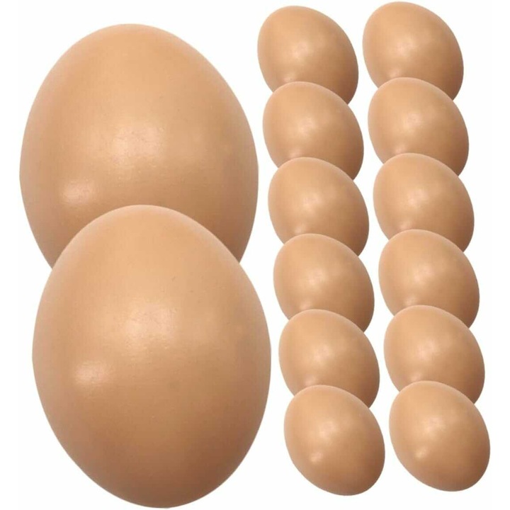 Set ouă decorative de Paște, realiste, maro, în plasă, 4x6 cm, 20 buc/pachet KTM