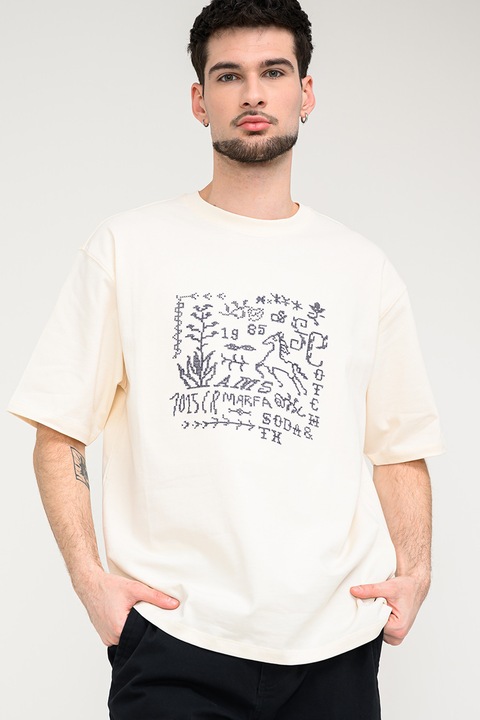 Scotch & Soda, Póló mintával, Fekete/Világosbézs