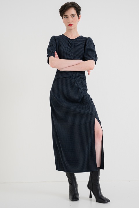 Scotch & Soda, Миди рокля с цепка встрани, Петролно синьо