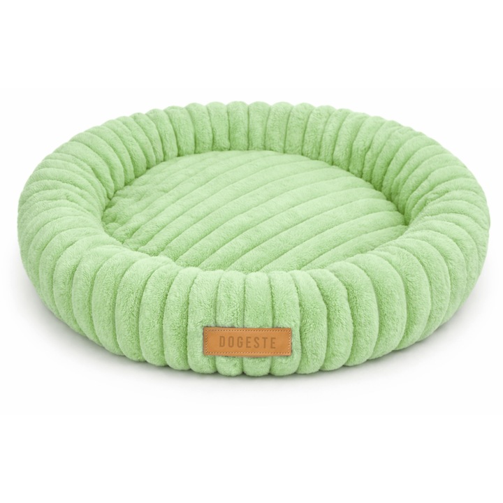 Pat caini Dogeste Donut 60 cm, rotund, talie mare, antiderapant, lavabil, culoare verde