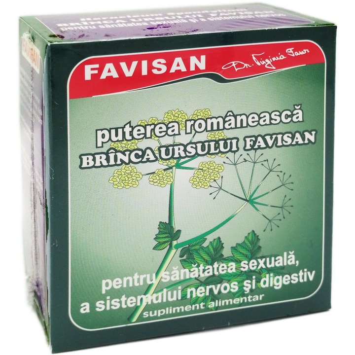Ceai de Branca ursului (Heracleum sphondylium), "Puterea romaneasca" 100% natural, Dr. Virginia Faur, 50g, Laboratoarele Favisan
