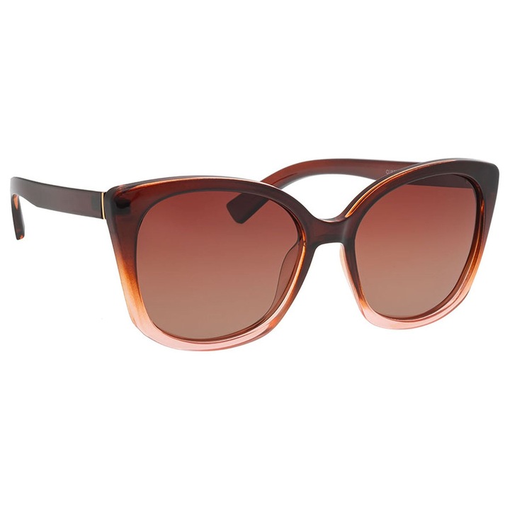 Ochelari de soare dama Correct, model cat-eye, maro, 57x17mm