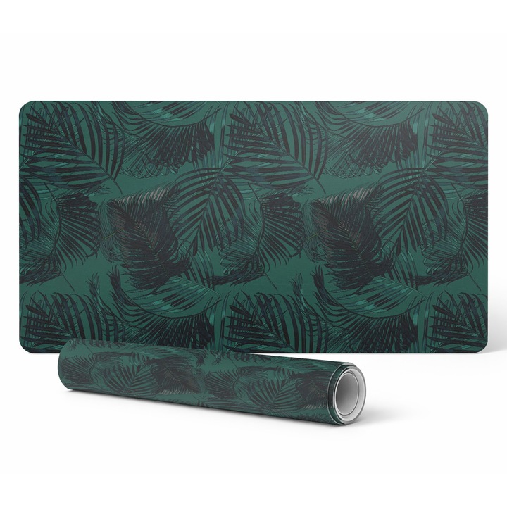 Mousepad Tulup, model frunze de palmier, 100x50cm, 1,6mm grosime, rezistent la decolorare