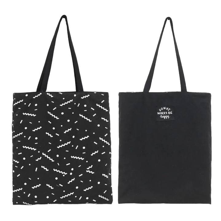 Geanta Reversibila, IZMAEL, VI-28129, neagra, 36x40cm