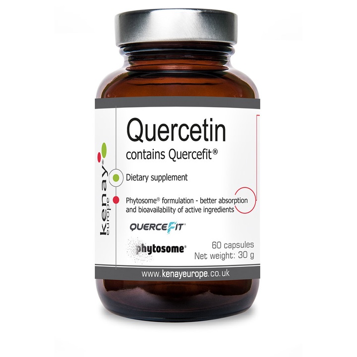 Supliment alimentar Kenay Quercetin 60 capsule vegane, 200mg, cu emulgator