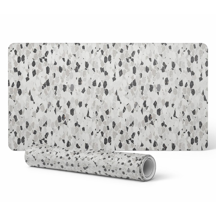 Mapa protectie birou Tulup, model terrazzo, vinil, 100x50cm, 1.6mm, rezistent la decolorare