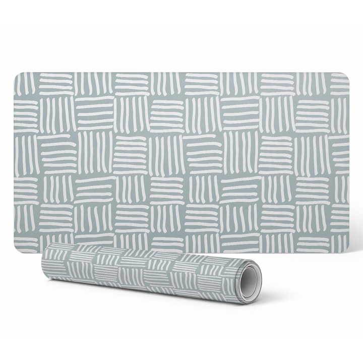 Mapa protectie birou Tulup, model linii, vinil, 100x50cm, 1.6mm, rezistent la decolorare