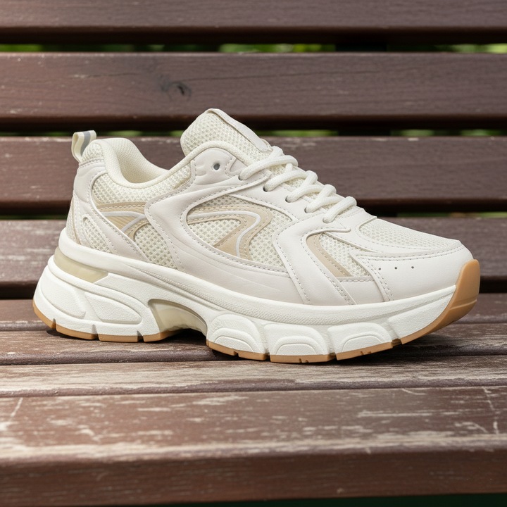 Дамски маратонки Chunky Retro, Бежов