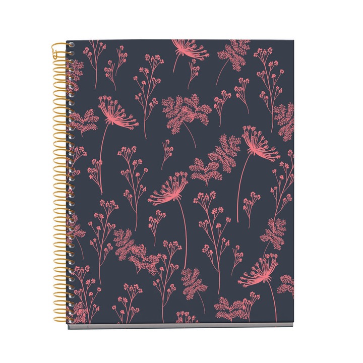 Caiet A5 Matematica 100 File Neon Hidden Forest