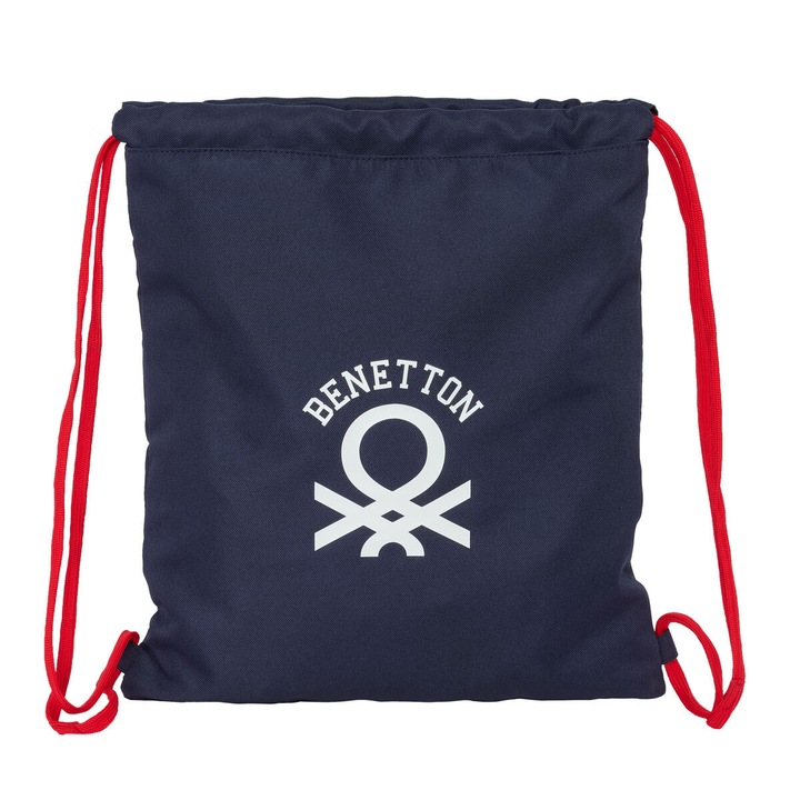 Rucsac școlar Benetton Together, bleumarin, 35x40x1cm, cu buzunar interior