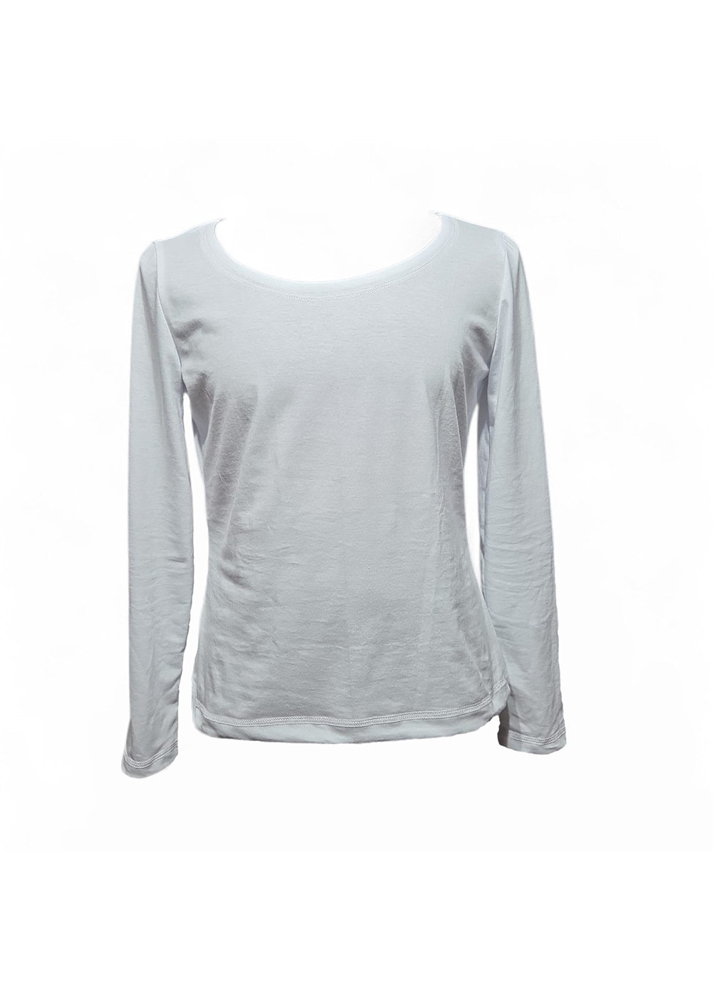 Bluze dama - Bluza dama jerseu, maneca lunga, Alb, 100% bumbac, Albatex Home, 38