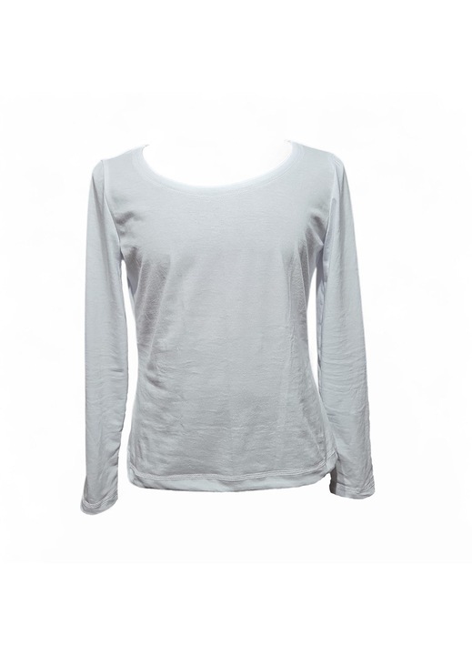 Bluza dama jerseu, maneca lunga M1121, Alb