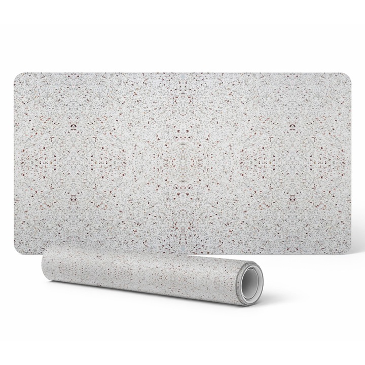 Mapa protectie birou Tulup, model terrazzo, vinil, 100x50cm, 1.6mm, rezistent la decolorare