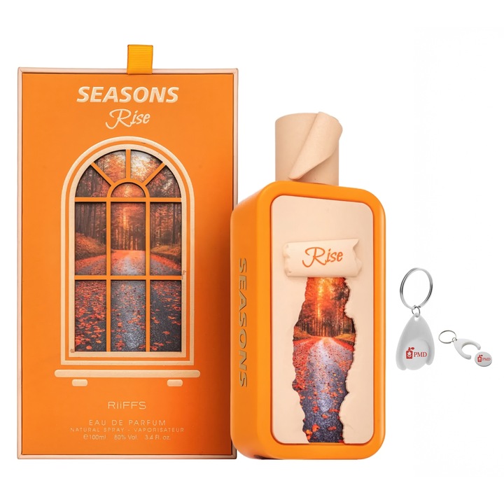 Seasons Rise Eau de Parfum Szett, Riiffs, Unisex, 100ml személyre szabott "PMD" kulcstartóval