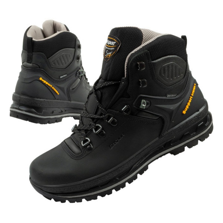 Pantofi trekking Grisport, piele, Negru