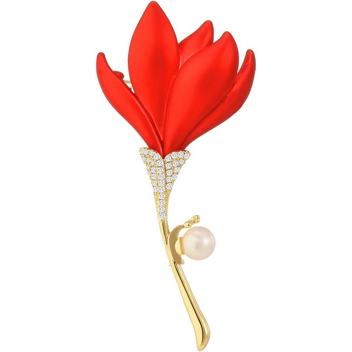 SHINY piros virág bross