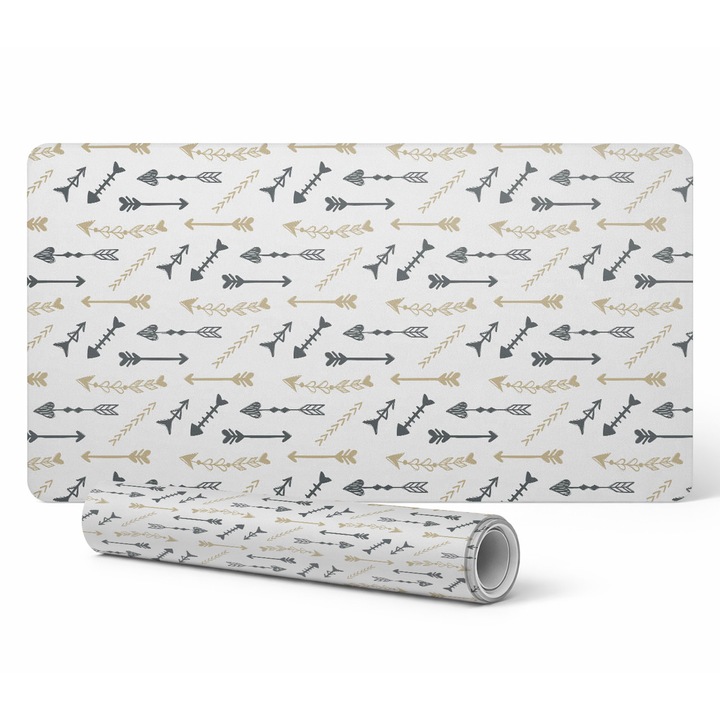 Mapa protectie birou Tulup, model sageti, vinil, 100x50cm, 1.6mm, rezistent la decolorare