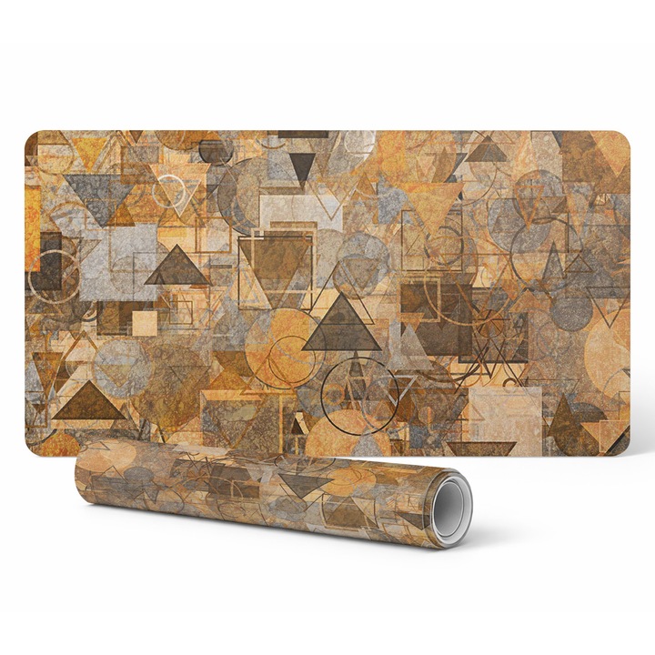 Mapa protectie birou Tulup, model geometric, vinil, 100x50cm, 1.6mm, rezistent la decolorare