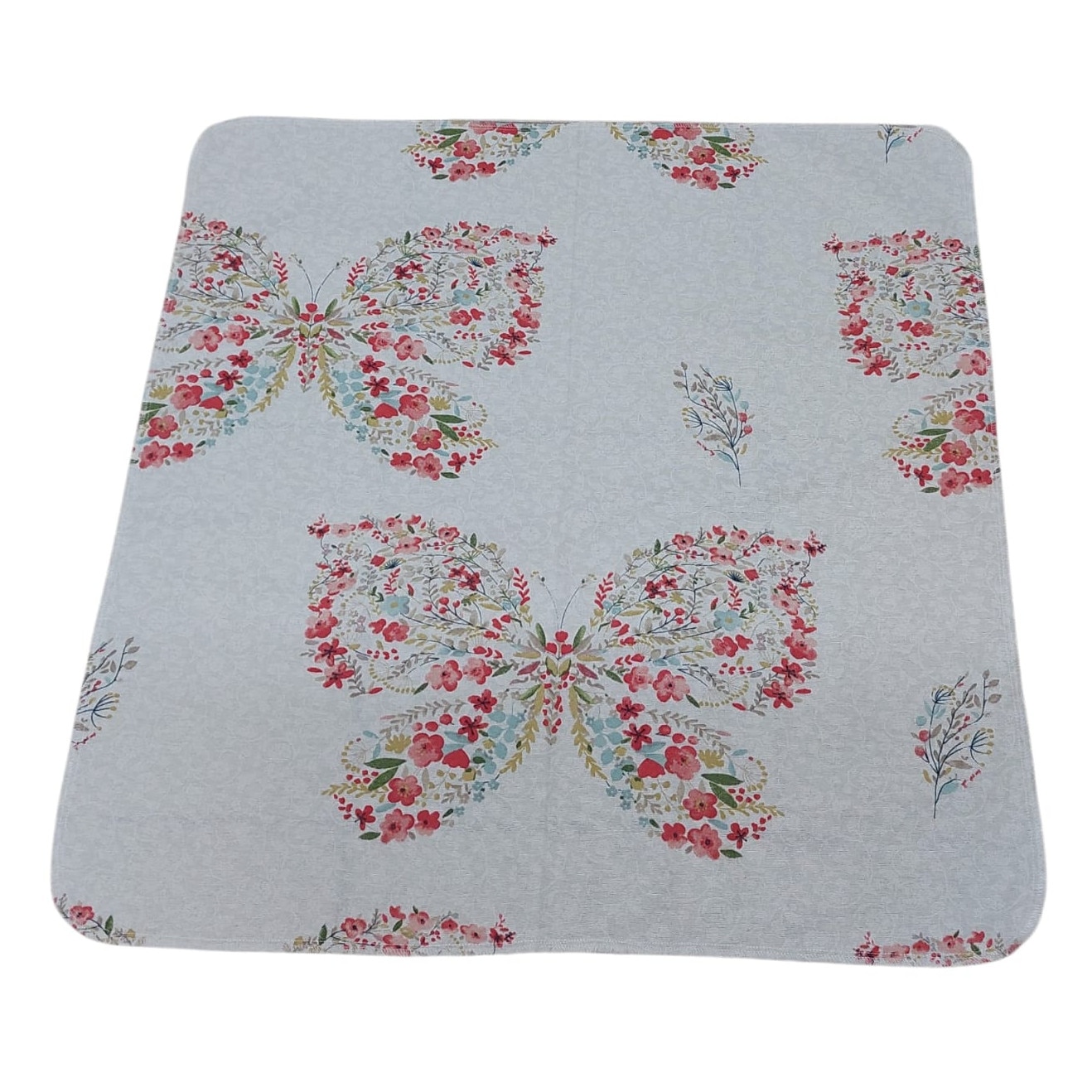 Scutece bebeluși - Scutec finet, 75X75 cm, SS02 Fluturi, cu colturi rotunjite, 100% bumbac, Albatex Home