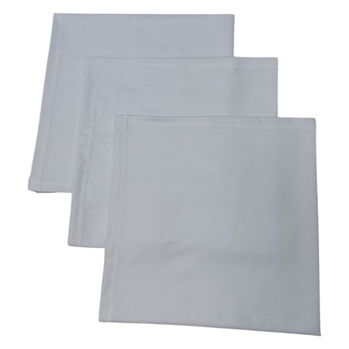 Set 3 scutece finet Albatex Home, 75x75 cm, unicolor alb, 100% bumbac