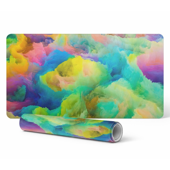 Mapa protectie birou Tulup, multicolor, vinil, 100x50cm, 1.6mm, rezistent la decolorare