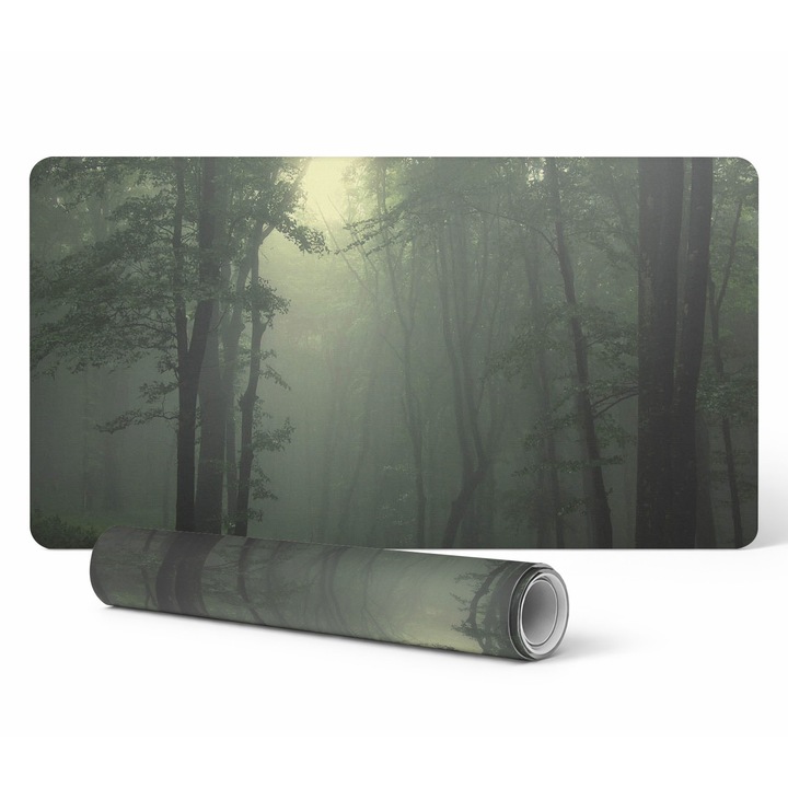 Mapa protectie birou Tulup, model padure, vinil, 100x50cm, 1.6mm, rezistent la decolorare