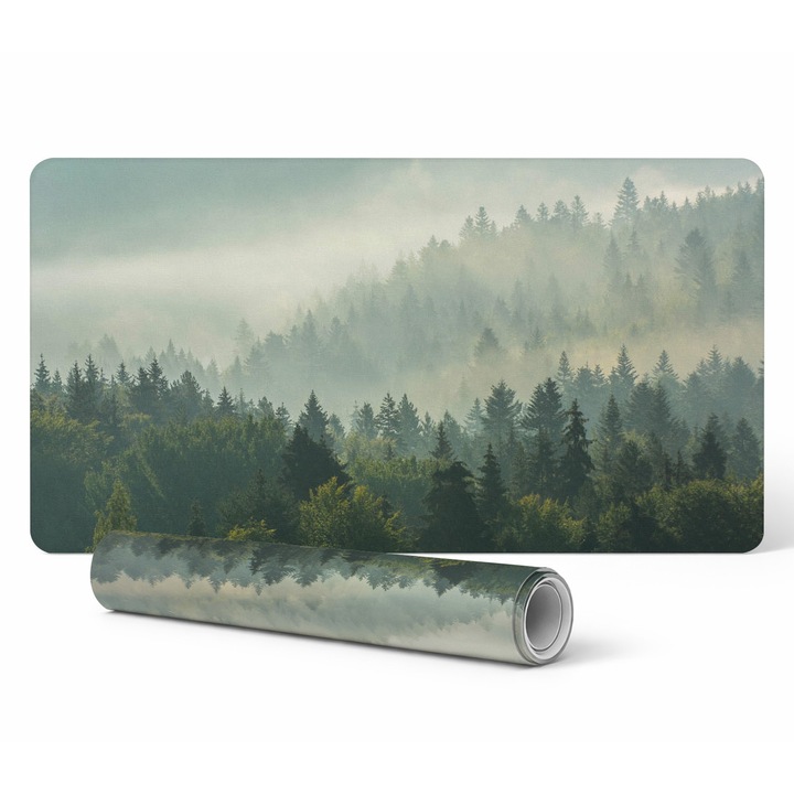 Mousepad Tulup, model padure, 90x45 cm, rezistenta la decolorare si raze UV