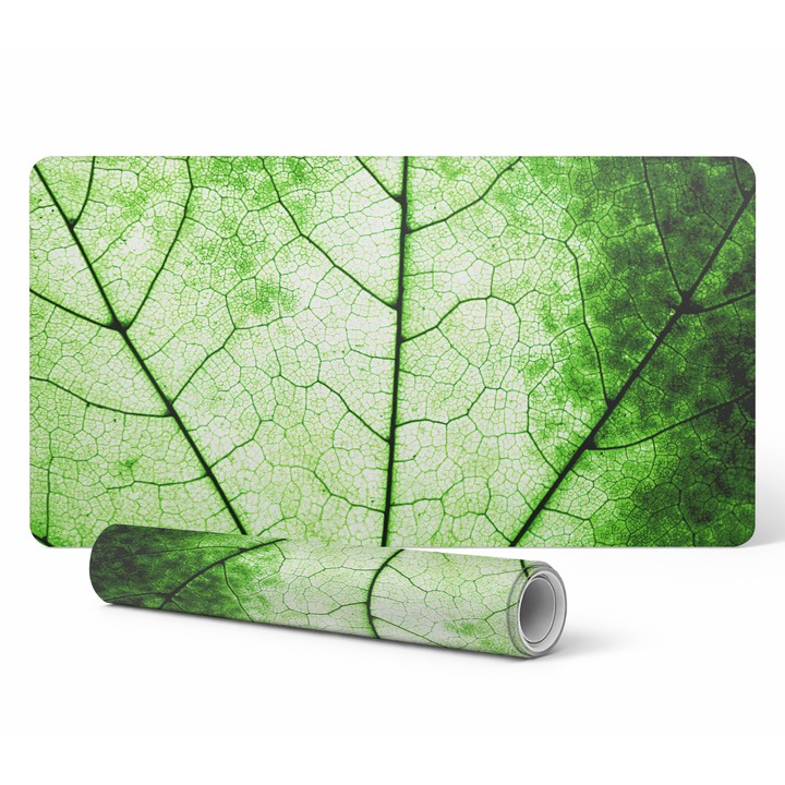 Mousepad Tulup, grafica frunze, 90x45cm, 1.6mm grosime, rezistenta la decolorare si raze UV